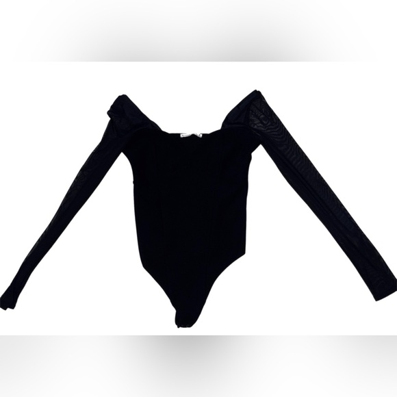 Abercrombie & Fitch Black Mesh Sleeve Bodysuit Size M - Picture 5 of 8